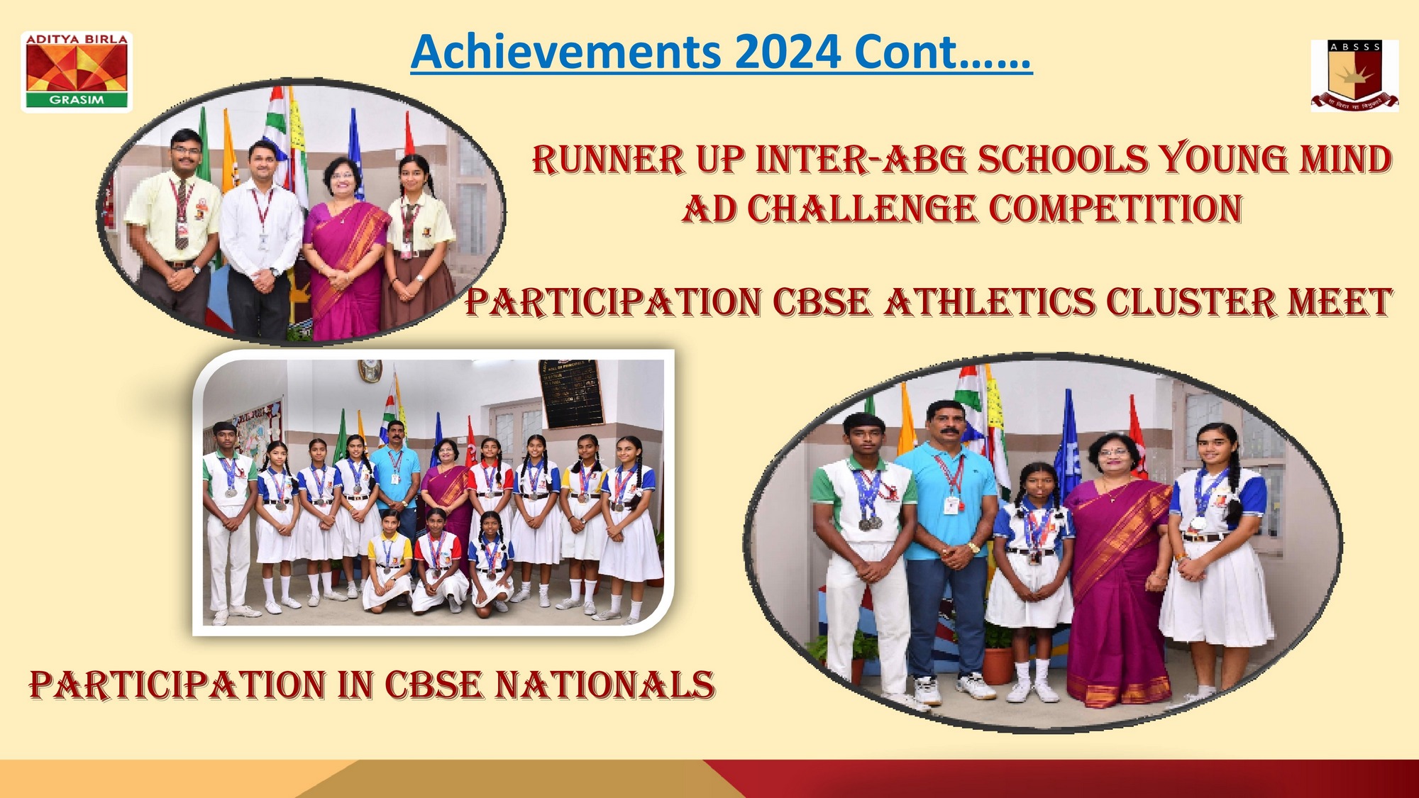 ABG AD Chalange CBSE Cluster Meet 2024 Achievments